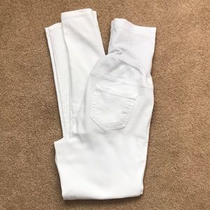 White Ankle Skinny Maternity Jeans